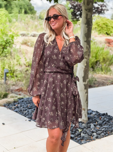 Robe à motifs Ernestine - Chocolat Robe à motifs Ernestine - Chocolat