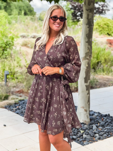 Robe à motifs Ernestine - Chocolat Robe à motifs Ernestine - Chocolat
