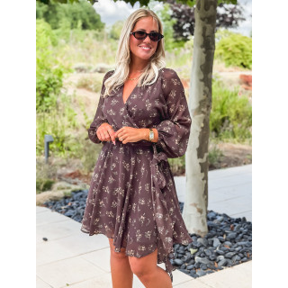 Robe à motifs Ernestine - Chocolat