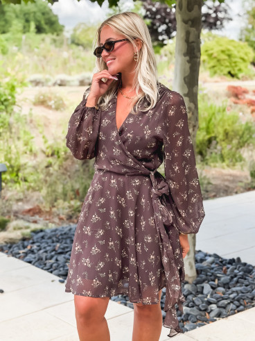 Robe à motifs Ernestine - Chocolat Robe à motifs Ernestine - Chocolat