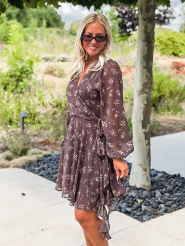 Robe à motifs Ernestine - Chocolat Robe à motifs Ernestine - Chocolat