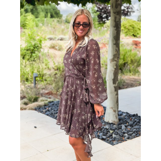 Robe à motifs Ernestine - Chocolat