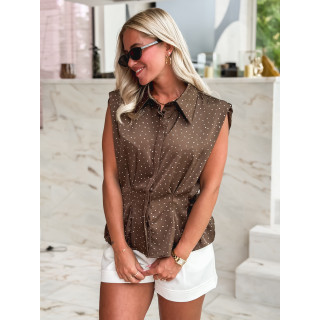 Blouse sans manches Nerina - Chocolat
