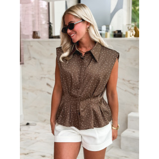 Blouse sans manches Nerina - Chocolat