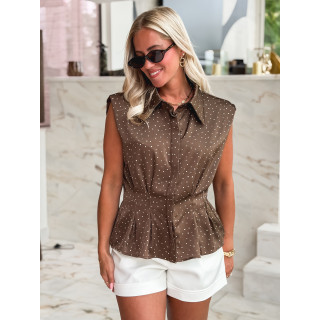 Blouse sans manches Nerina - Chocolat