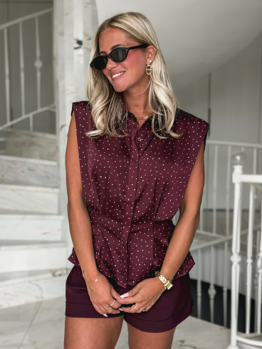 Blouse sans manches Nerina - Bordeaux