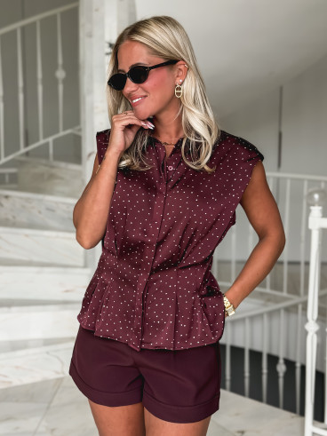 Blouse sans manches Nerina - Bordeaux