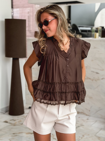 Blouse Hazal - Chocolat