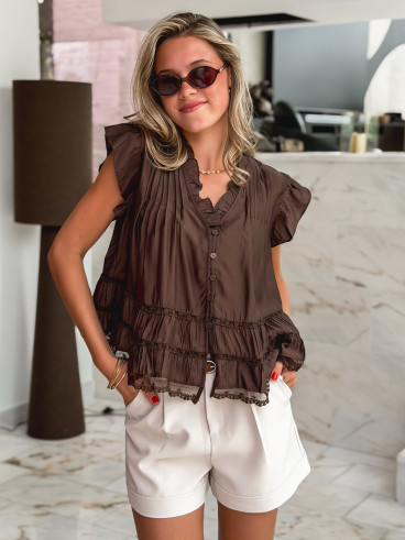 Blouse Hazal - Chocolat