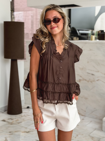 Blouse Hazal - Chocolat