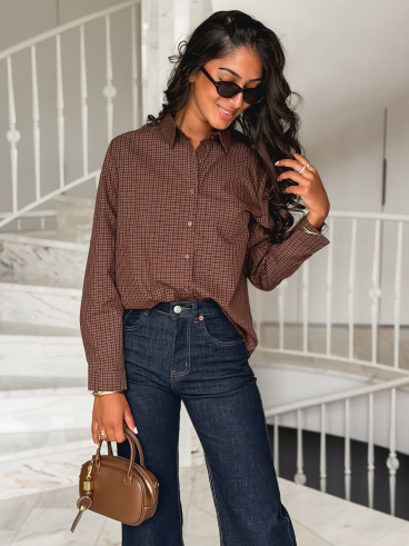 Chemise à carreaux Linnéa - Chocolat Chemise à carreaux Linnéa - Chocolat