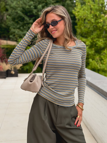 Blouse lignée Zumi - Vert Blouse lignée Zumi - Vert