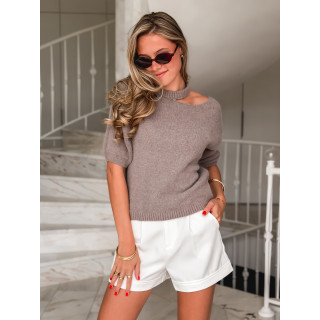 Pull à manches courtes Milla - Taupe