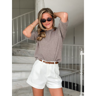 Pull à manches courtes Milla - Taupe
