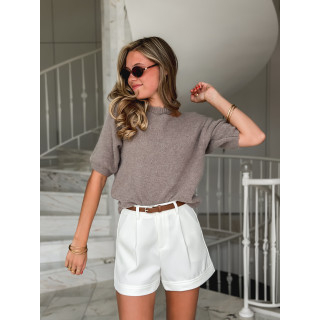 Pull à manches courtes Milla - Taupe