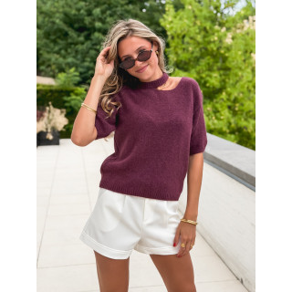 Pull à manches courtes Milla - Aubergine
