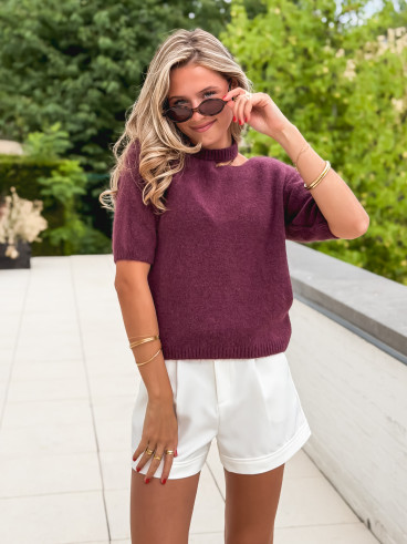 Pull à manches courtes Milla - Aubergine Pull à manches courtes Milla - Aubergine