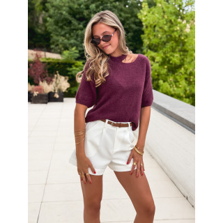Pull à manches courtes Milla - Aubergine