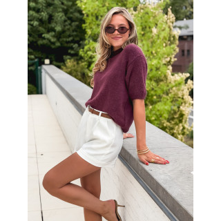 Pull à manches courtes Milla - Aubergine