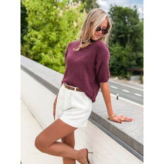 Pull à manches courtes Milla - Aubergine