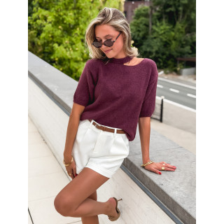Pull à manches courtes Milla - Aubergine