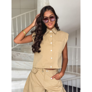 Chemise sans manches Ninia - Beige sable