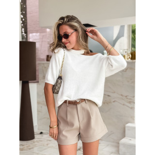 Pull à manches courtes Milla - Blanc