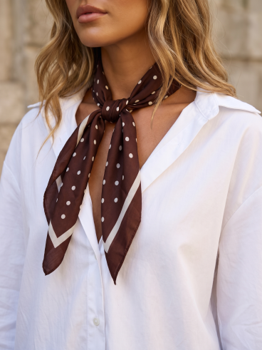 Foulard à pois Aïna - Chocolat Foulard à pois Aïna - Chocolat
