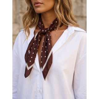 Foulard à pois Aïna - Chocolat