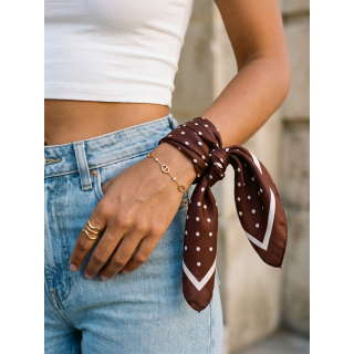 Foulard à pois Aïna - Chocolat