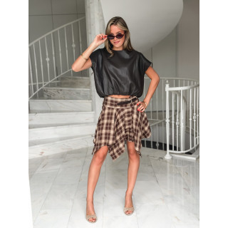 Blouse en simili Matilda - Chocolat