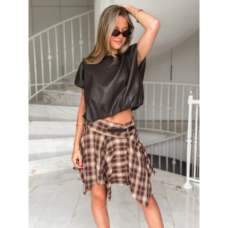 Blouse en simili Matilda - Chocolat