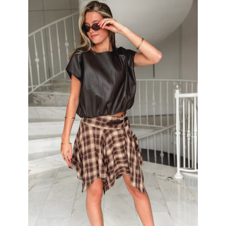 Blouse en simili Matilda - Chocolat