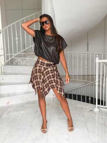 Blouse en simili Matilda - Chocolat