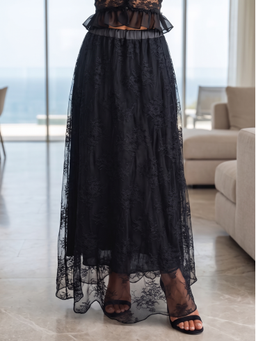 Jupe longue Camillia - Noir Jupe longue Camillia - Noir