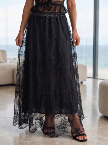Jupe longue Camillia - Noir