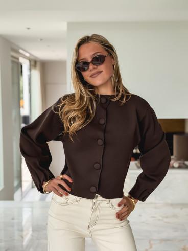 Gilet Alda - Chocolat