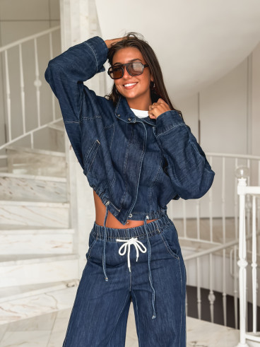 Veste en jeans Eileen - Bleu foncé