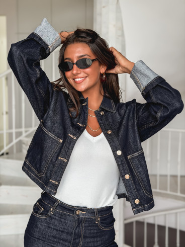 Veste en jeans Magdalena - Bleu foncé