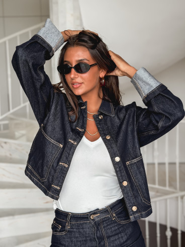 Veste en jeans Magdalena - Bleu foncé
