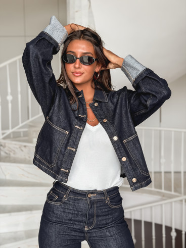 Veste en jeans Magdalena - Bleu foncé