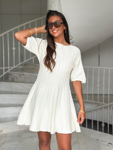 Robe courte Scarlett - Ecru
