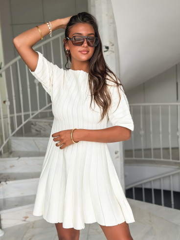 Robe courte Scarlett - Ecru