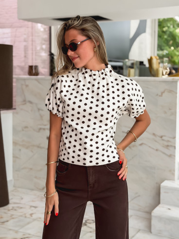 Pull à pois Shaima - Beige