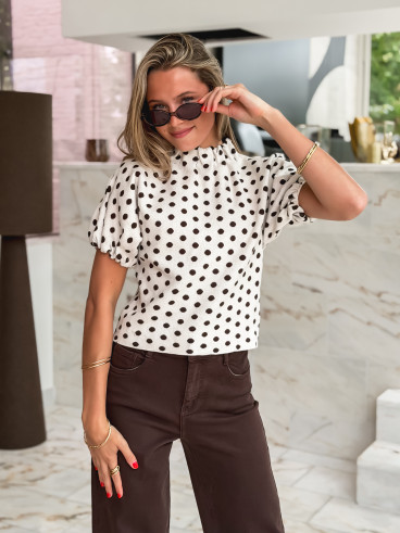 Pull à pois Shaima - Beige