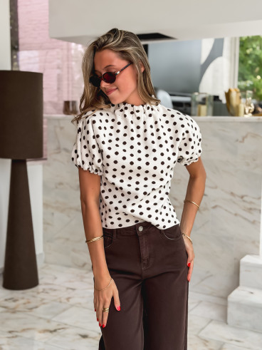 Pull à pois Shaima - Beige