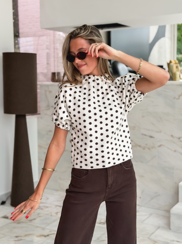 Pull à pois Shaima - Beige