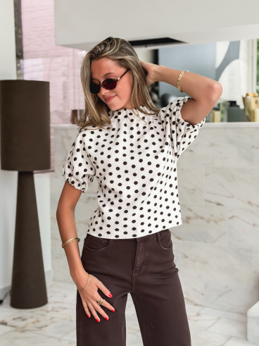 Pull à pois Shaima - Beige
