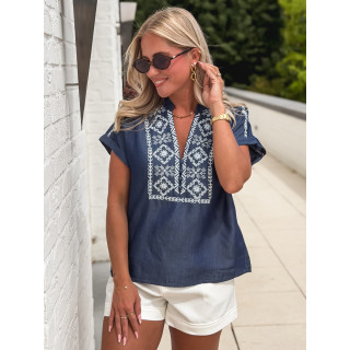 Blouse Yasmina - Bleu foncé