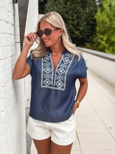 Blouse Yasmina - Bleu foncé